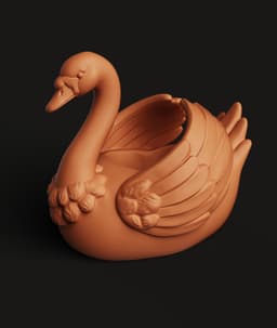 Elegant Swan Organizer STL | Bird Pen Holder 3D Print | Desk 3d model