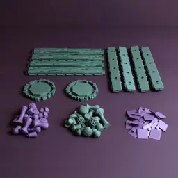 Forest Chess set 3d model