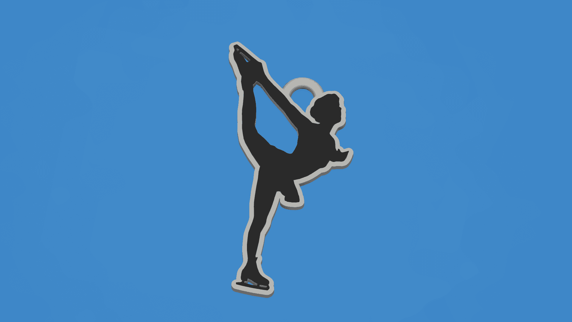 ice skate girl keychain 3d model