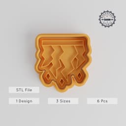 Icicle Shape Cutter & Stamp, Cookie & Fondant Set, Includes 6 Pieces in S/M/L, Nature Winter Theme PRODUCT_5392 3d model
