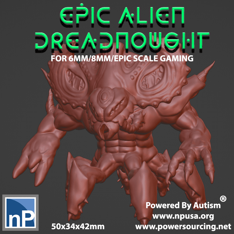 6mm/8mm Epic Alien Dreadnought 3d model