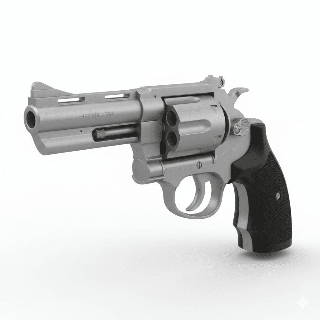 357 Magnum Powerful Revolver Handgun 3d model