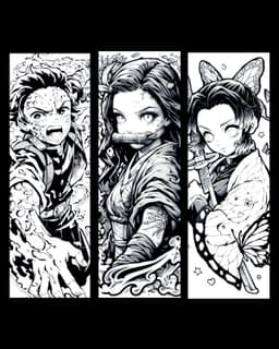 Fan art bookmarks of characters from Demon Slayer Manga and Anime 3d model