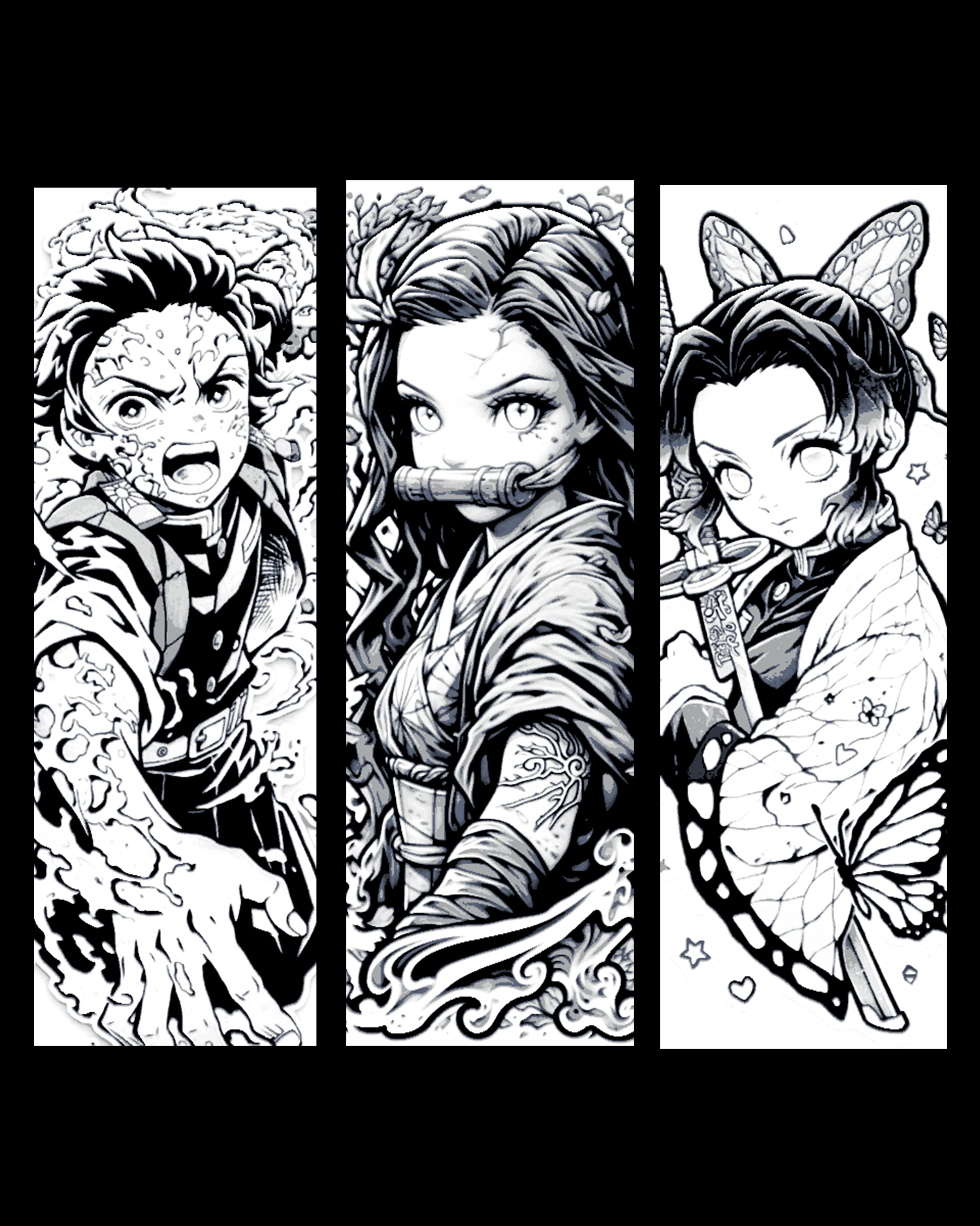 Fan art bookmarks of characters from Demon Slayer Manga and Anime 3d model