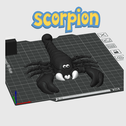 Flexi Scorpion STL β Articulated Print-in-Place Scorpion Toy | No Supports | Easy FDM 3D Print 3d model