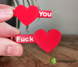 Fck You Heart Keychain 3d model