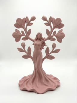 Goddess Jewelry Tree Stand – Elegant Floral Nature Necklace & Ring Organizer 3d model