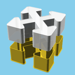 Cross Directions sign, nestable box (v1) 3d model