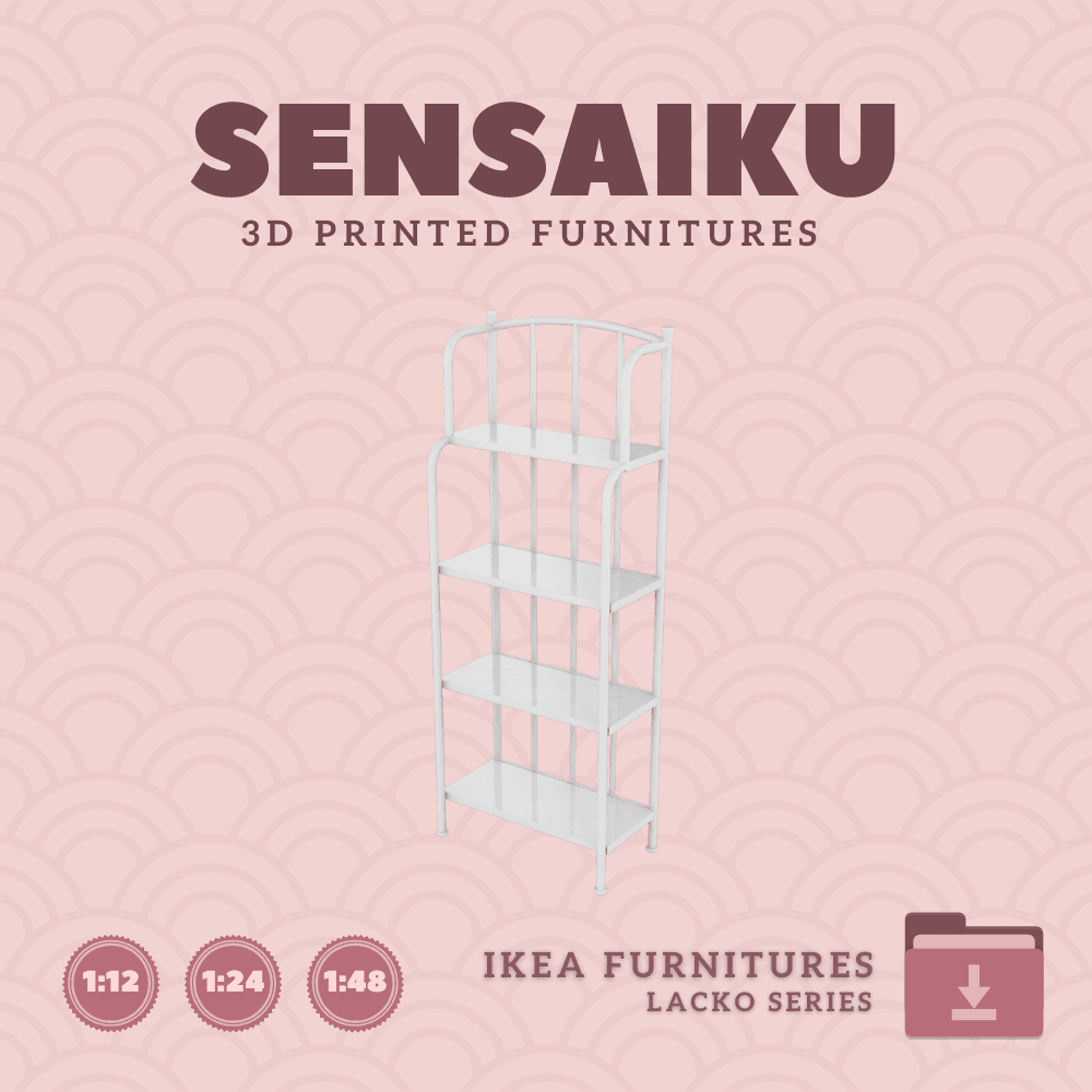 Miniature Replica 04. LACKO Shelving Unit for Miniature Dollhouse - IKEA (1:12,24,48) - 3D Print Ins 3d model