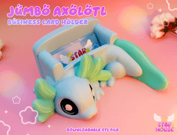 Jumbo Axolotl Business Card Holder + Axolotl Sticker 3d model
