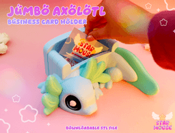 Jumbo Axolotl Business Card Holder + Axolotl Sticker 3d model