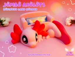 Jumbo Axolotl Business Card Holder + Axolotl Sticker 3d model