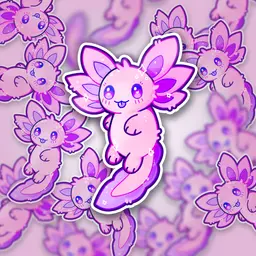 Jumbo Axolotl Business Card Holder + Axolotl Sticker 3d model