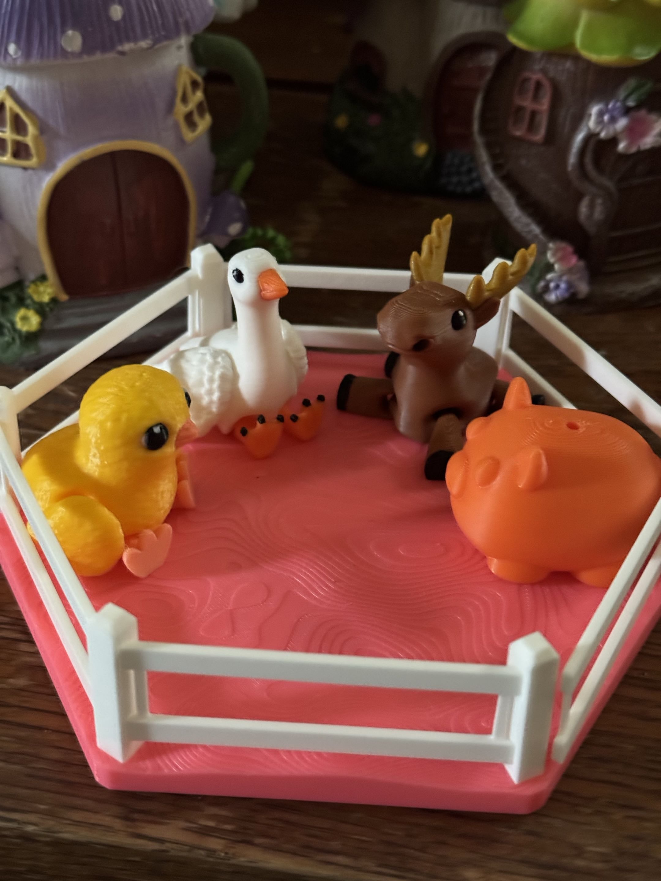 George loves hanging out in his new playpen with his friends.