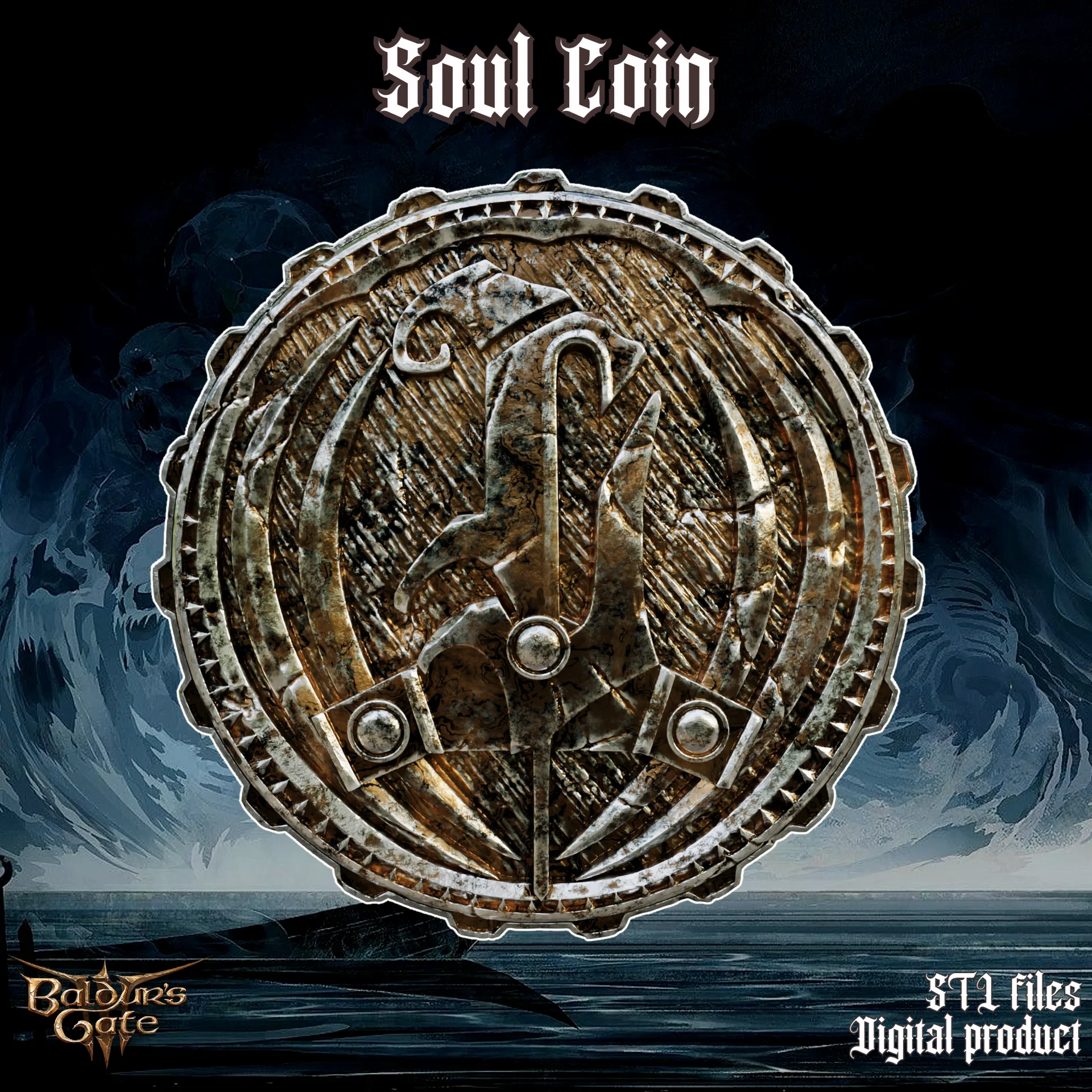 Fantasy Soul Coin Baldurs Gate 3 3d model
