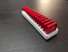 Radius Tool with Gridfinity Base - Great design! Printed with Inland PLA White and Red. - 3d model