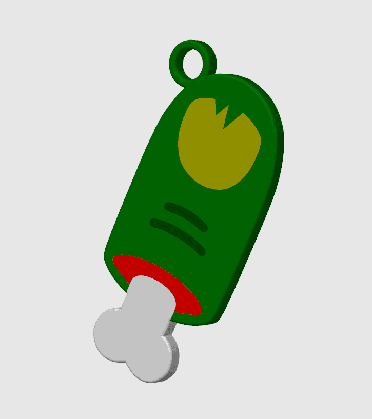 pre painted zombie finger jagged keychain 3d model