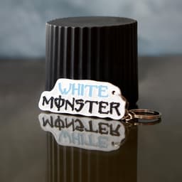 White Monster Keychain 3d model