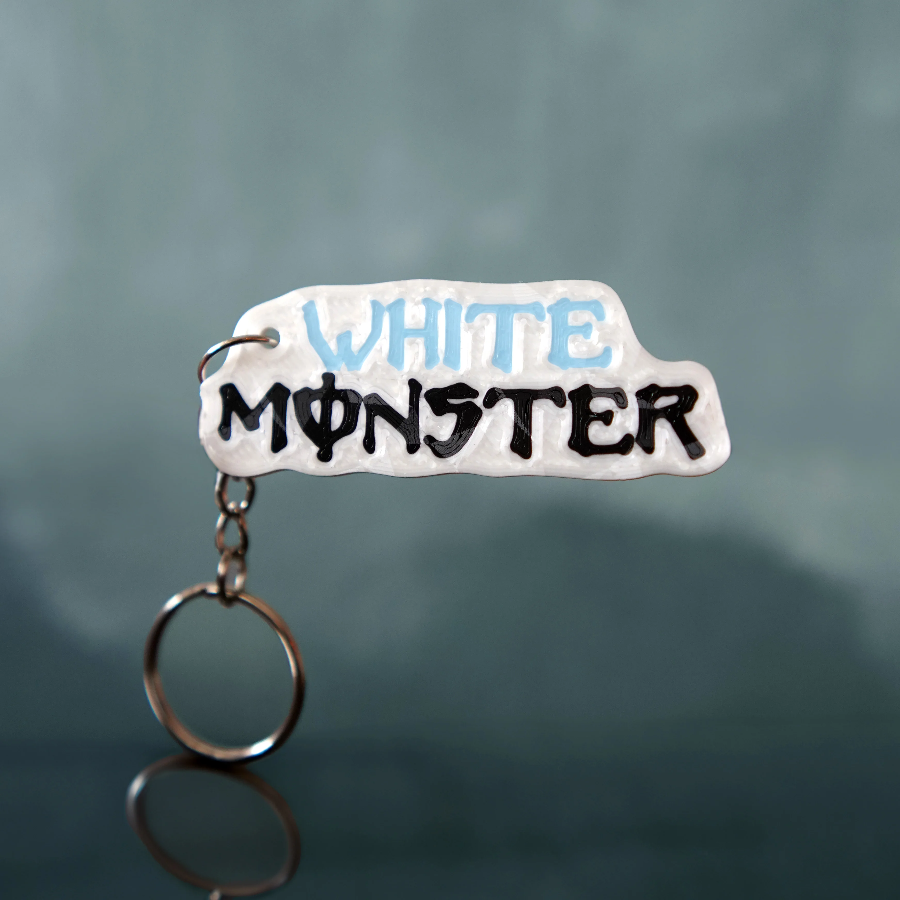 White Monster Keychain 3d model