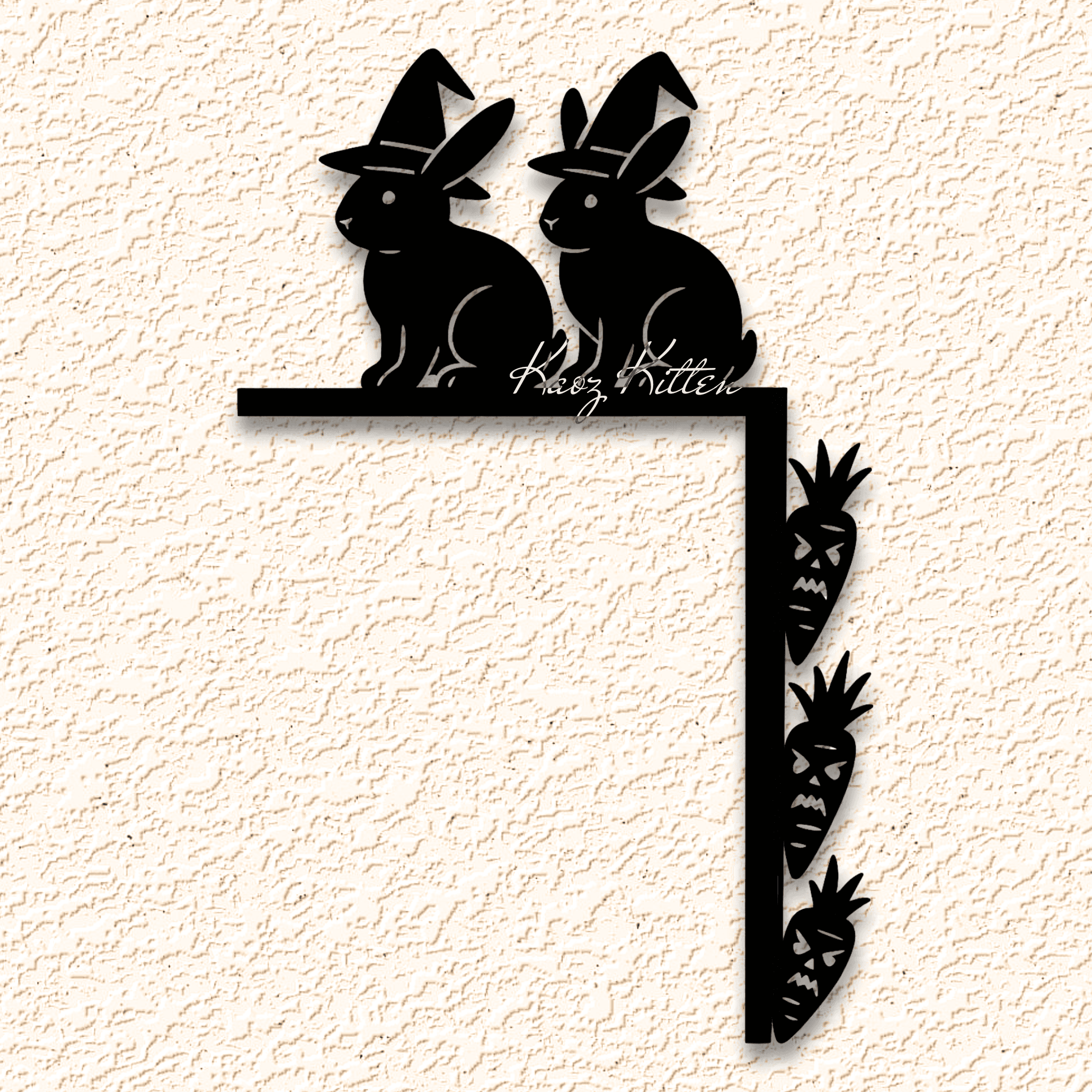 bunny rabbit witch halloween door topper wall art home decor 3d model