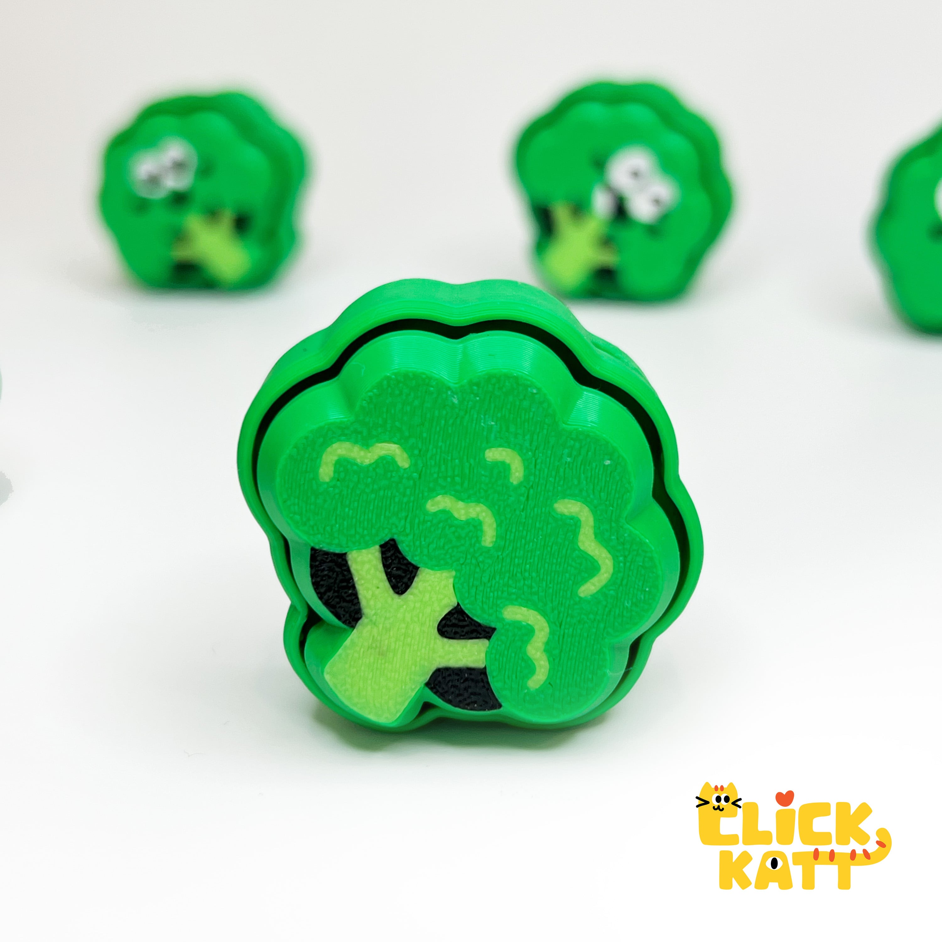 Broccoli - Clicker Fidget Toy Keychain 3d model
