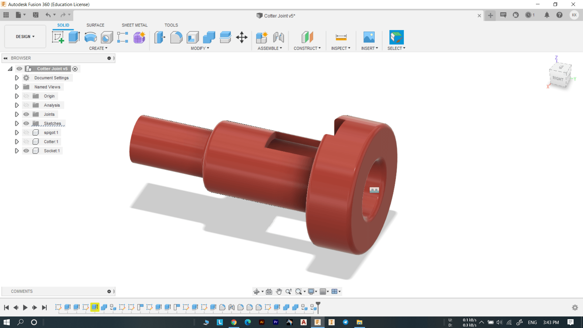 Cotter Joint - Socket - 3d model