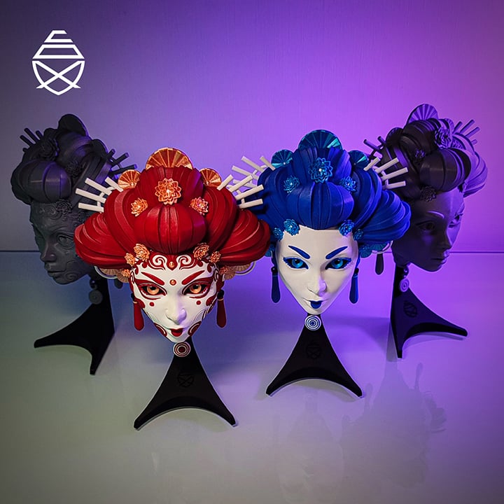 Geisha Wall Mask 3d model