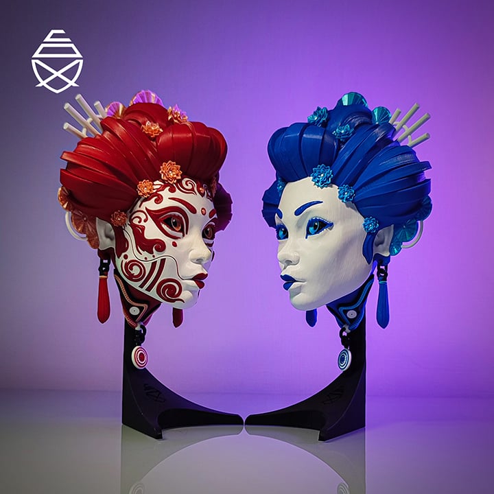 Geisha Wall Mask 3d model