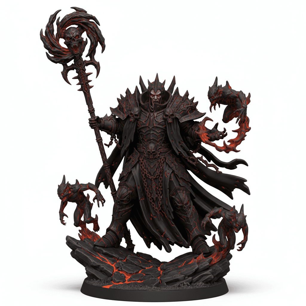 Chaos Priest Lava Spirits High Quality STL 3d model