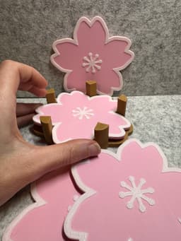 Sakura Coaster with Holder 3d model