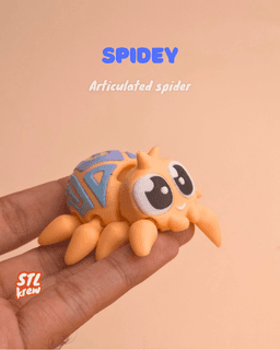 Cute spidey the articulated spider - no support print in place 3d model