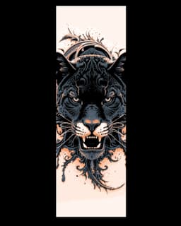 Artistic renders of a Black Panther - Set of Hueforge Bookmarks 3d model