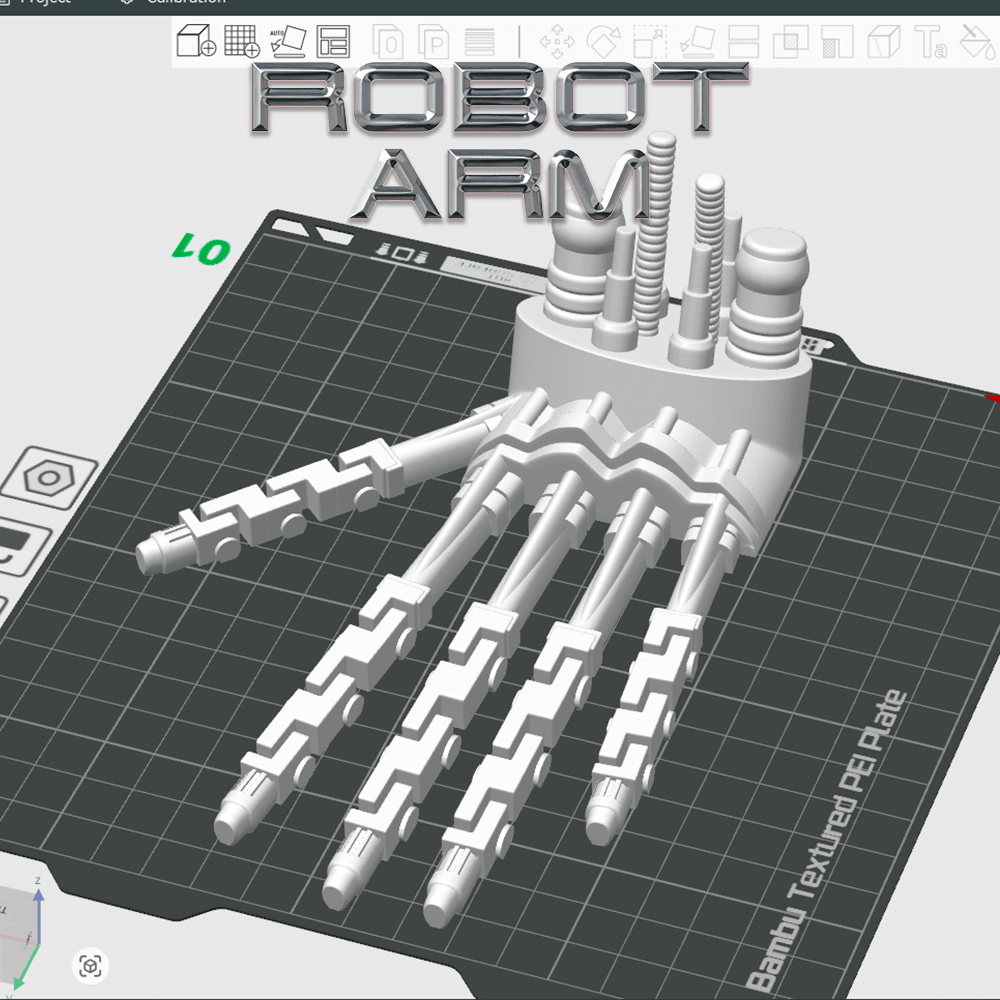 Fidget Robot Arm – Articulated Print-in-Place Model 3d model