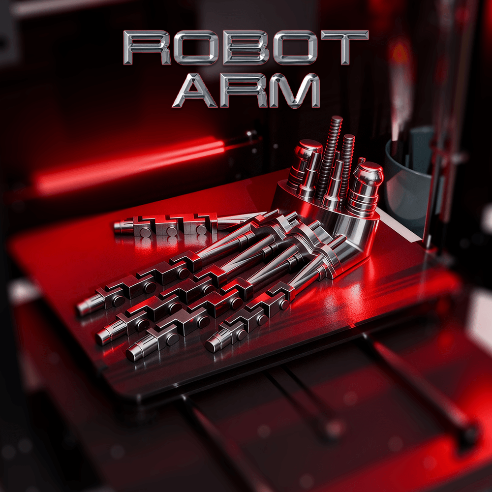 Fidget Terminator Arm – Articulated Print-in-Place Model 3d model