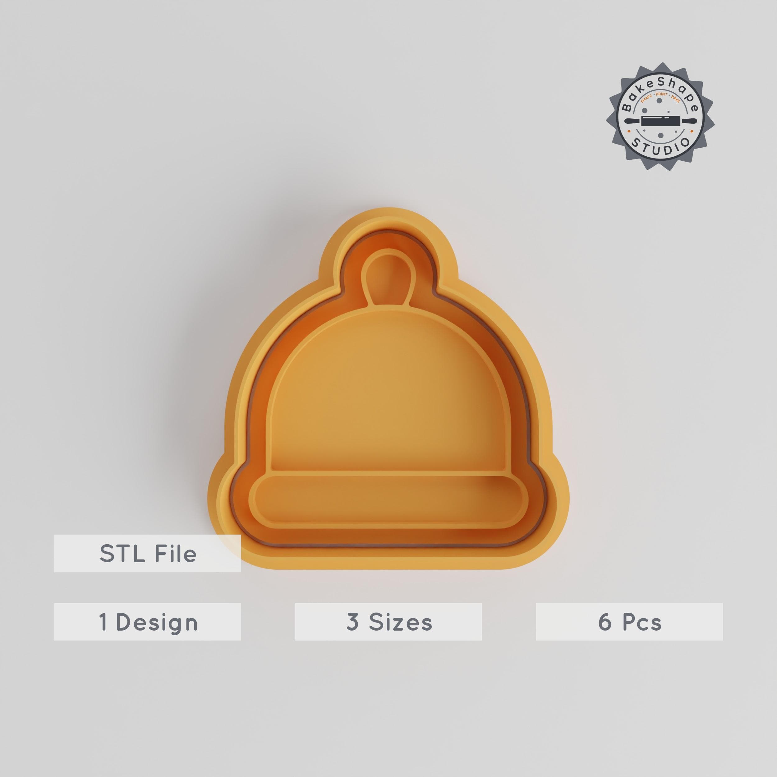 Santa Hat Cookie Cutter & Stamp Pack, Christmas Hat Baking Tools, Festive Fondant Cutter Set, Winter Cap Shapes, 3 Sizes, 6 Pieces PRODUCT_4934 3d model