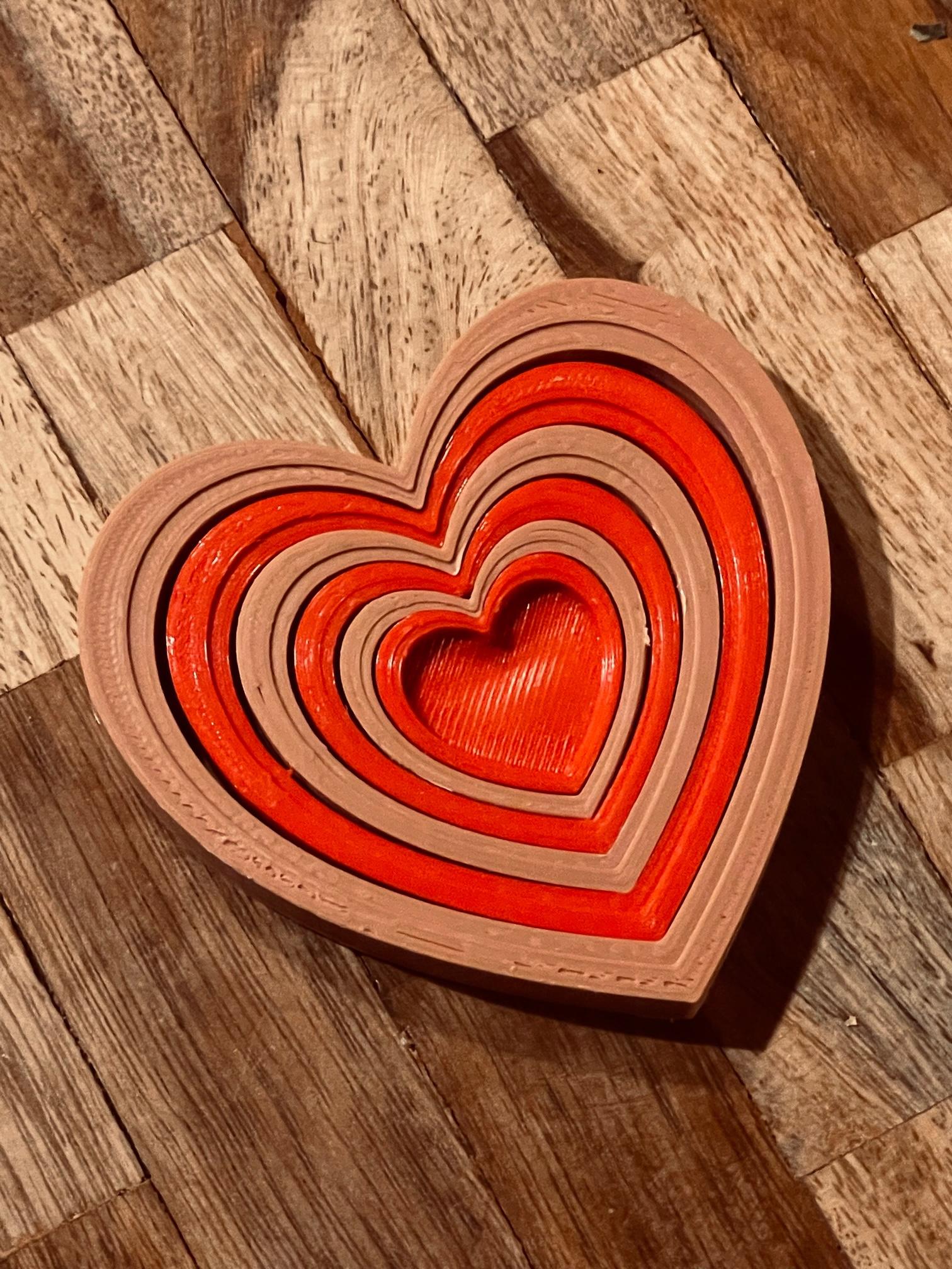 Stacking Heart Trays - Remix of Simple Heart Box 3d model