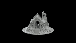 Forgotten Desert Chapel STL - Printable Fantasy Sacred Architecture 3d model