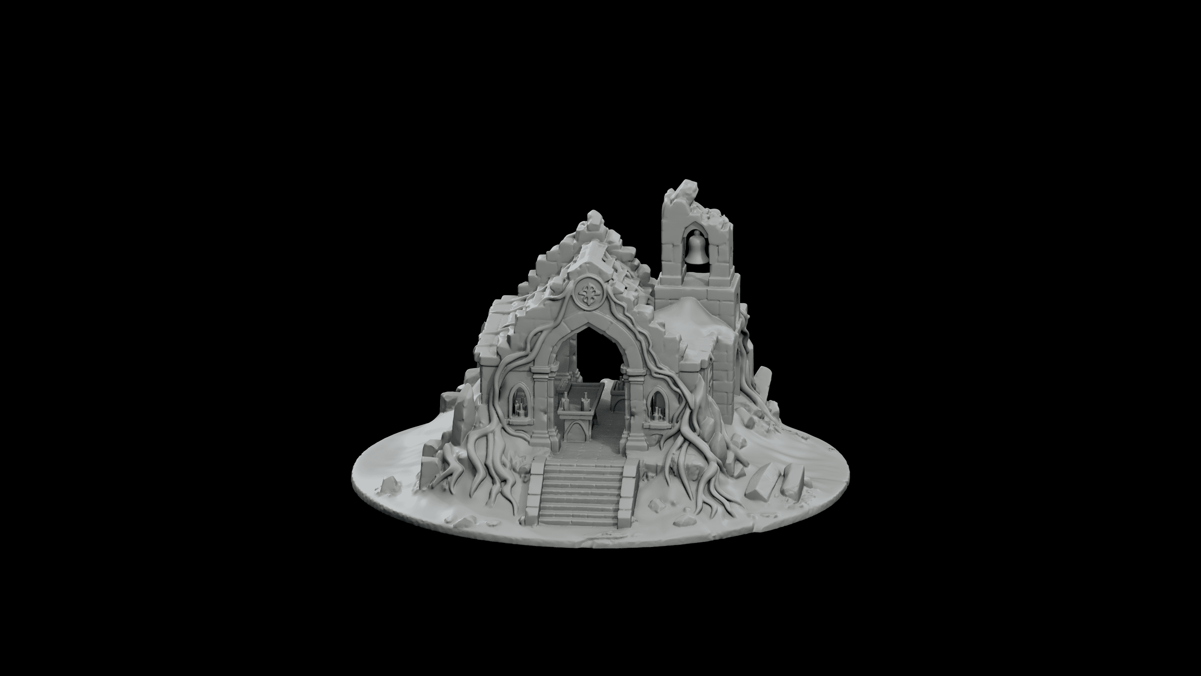 Forgotten Desert Chapel STL - Printable Fantasy Sacred Architecture 3d model