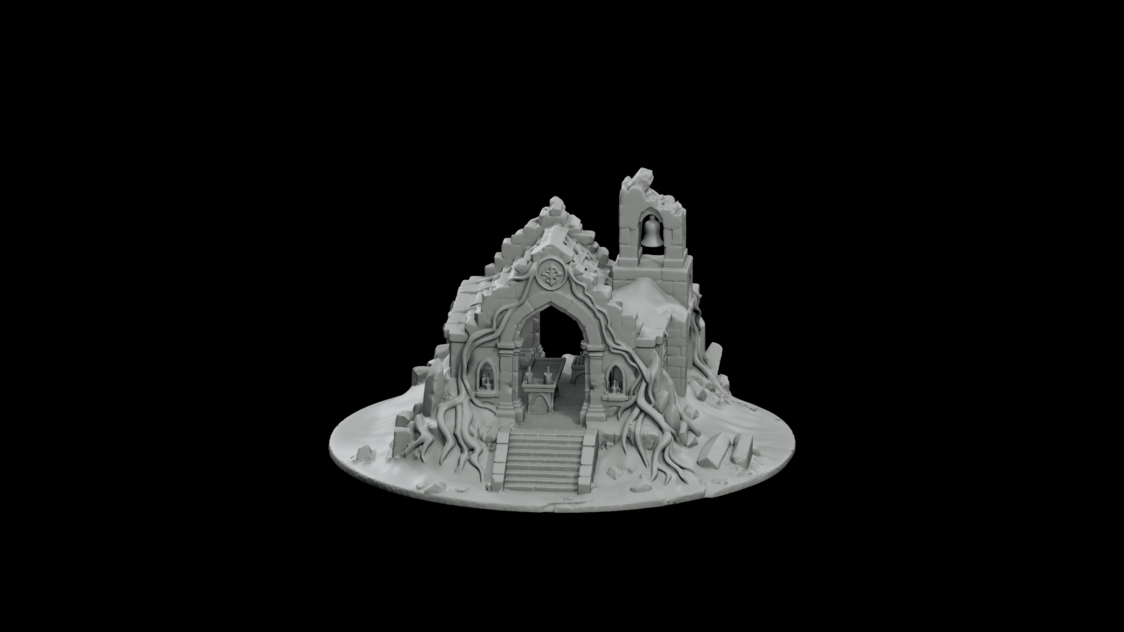 Forgotten Desert Chapel STL - Printable Fantasy Sacred Architecture 3d model