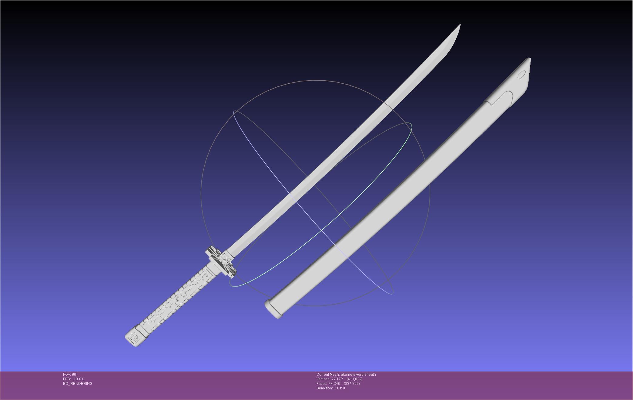 Akame Ga Kill Akame Sword And Sheath Printable Assembly 3d model