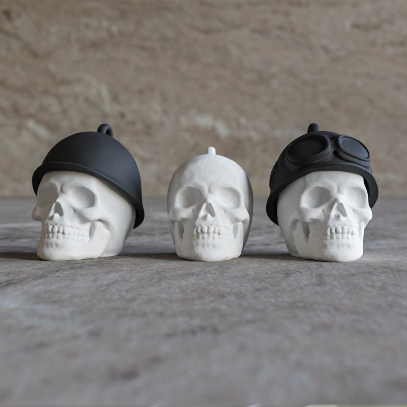 Skull Biker Keychain 3d model