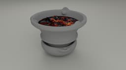 Firewood Clay Pot Stove 3d model