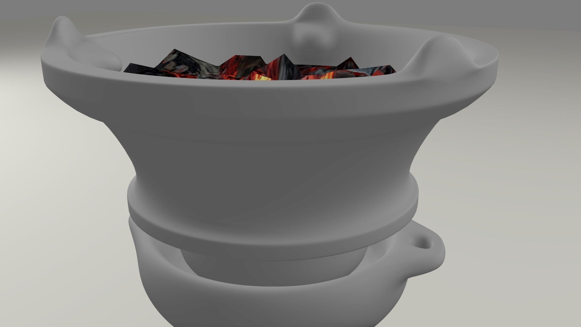 Firewood Clay Pot Stove 3d model