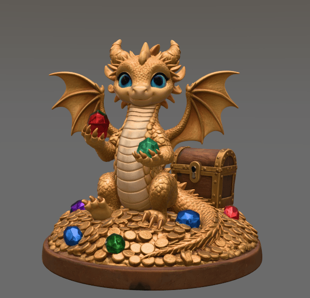 Treasure Guardian Dragon STL File 3D Print 3d model