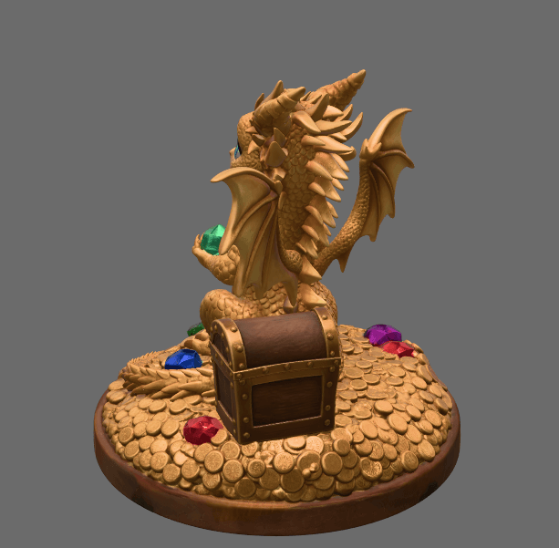 Treasure Guardian Dragon STL File 3D Print 3d model