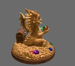 Treasure Guardian Dragon STL File 3D Print 3d model