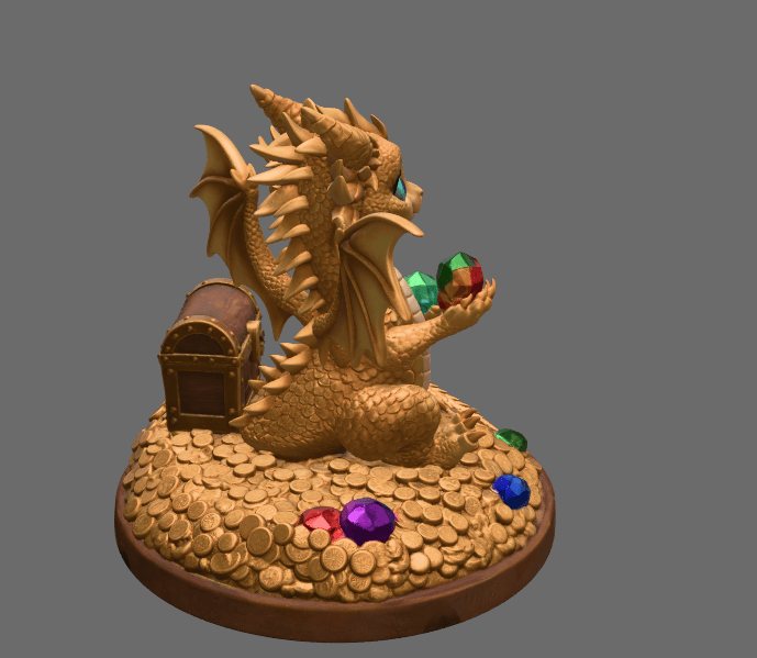 Treasure Guardian Dragon STL File 3D Print 3d model
