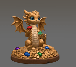 Treasure Guardian Dragon STL File 3D Print 3d model