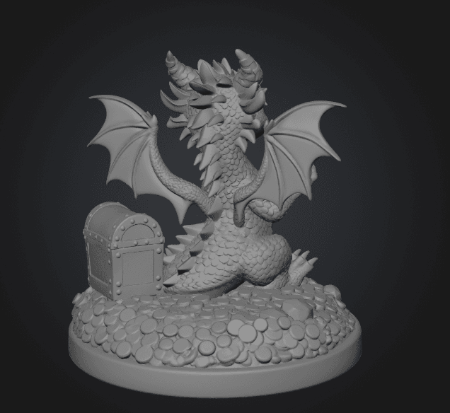Treasure Guardian Dragon STL File 3D Print 3d model