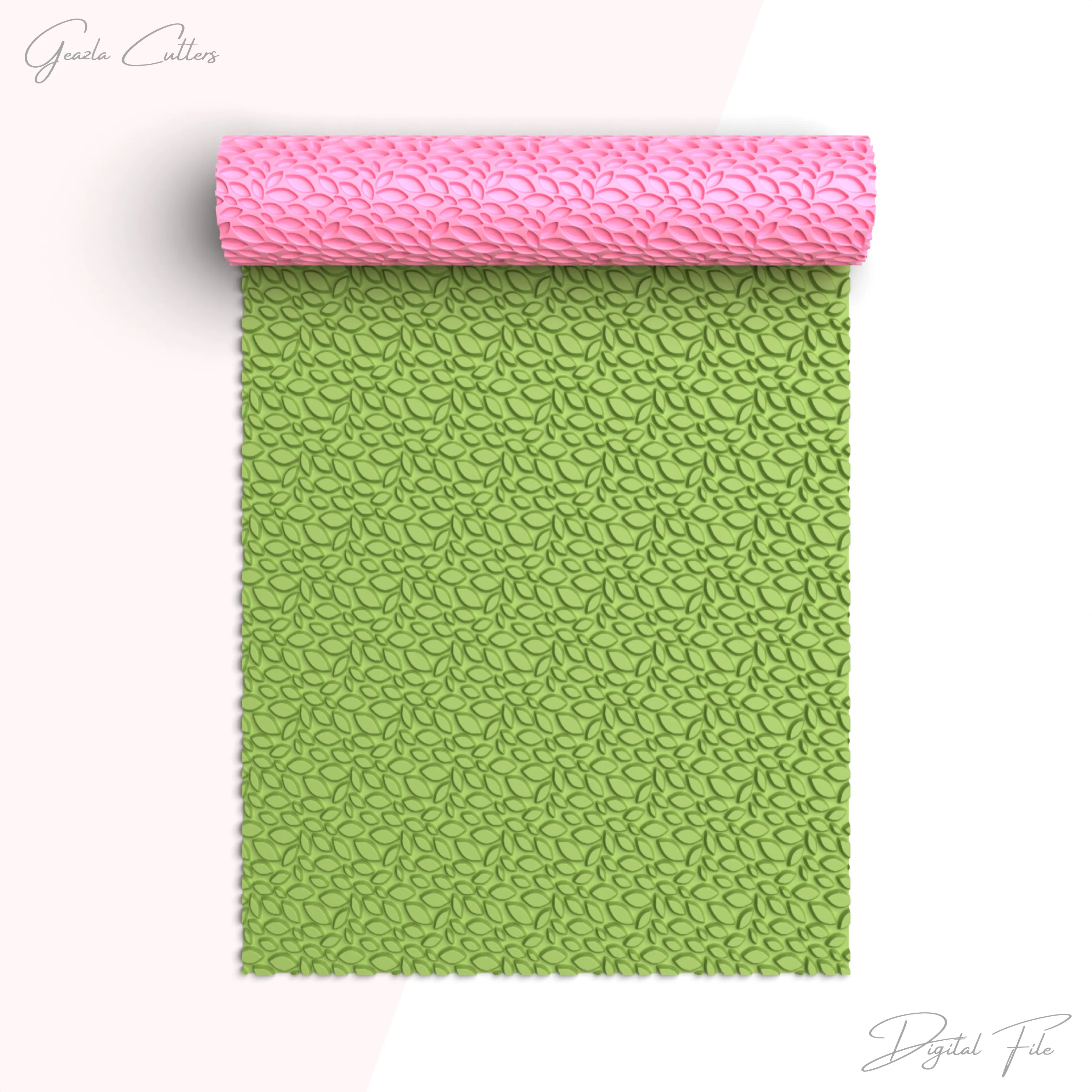 Mini Leaves Texture Roller For Polymer Clay, leafy Clay Texture Rolling Pin, Clay Tool, No: 1405 3d model